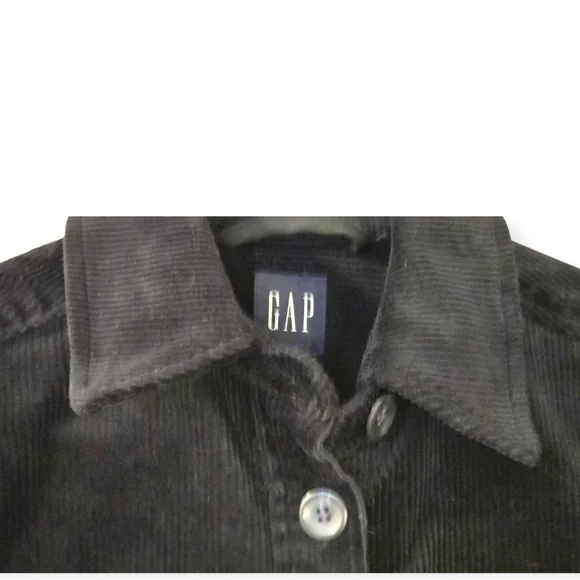 Black Corduroy Button-Up Collared Shirt - Picture 5 of 7